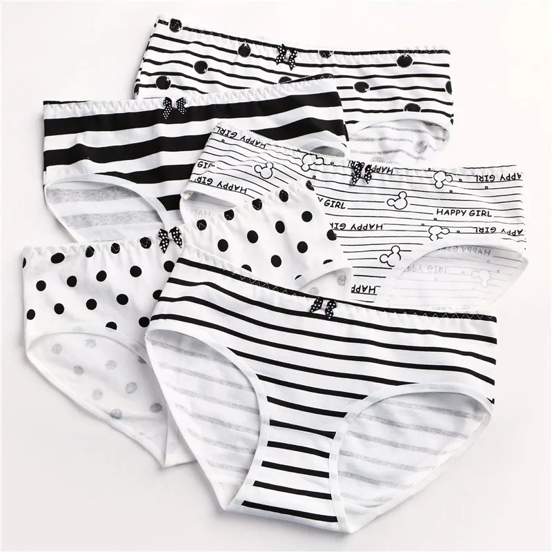 

Cotton Cute Printed Women Panties Comfort Mid Waist Girl Briefs Underwear Soft Breathable Underpants Ladies Lingerie Intimate