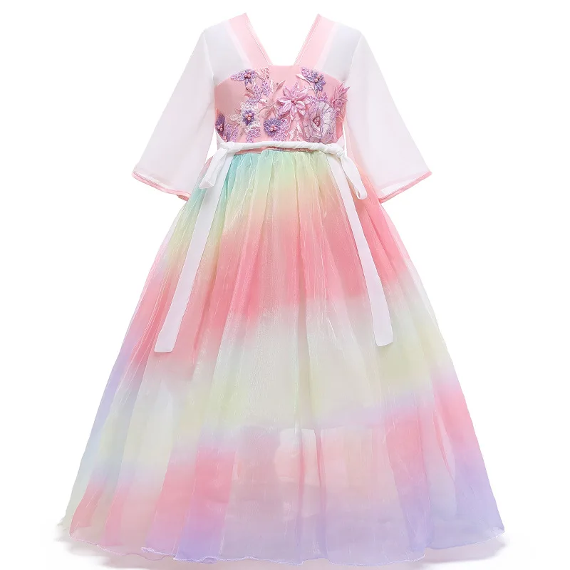 2020 новые летние платья в китайском стиле платье принцессы для девочек детское