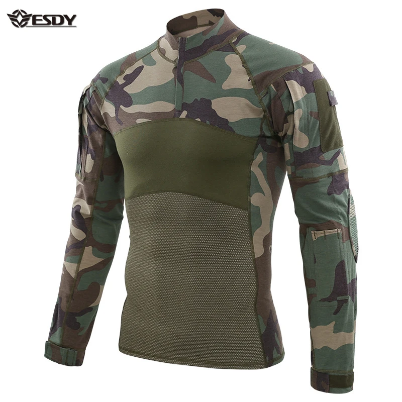 

ESDY High Quality 2021 New Camouflage Clothing Soft Shell Tactical Military Tee Men Coat Army Clothes Camouflage Sport T-Shirt