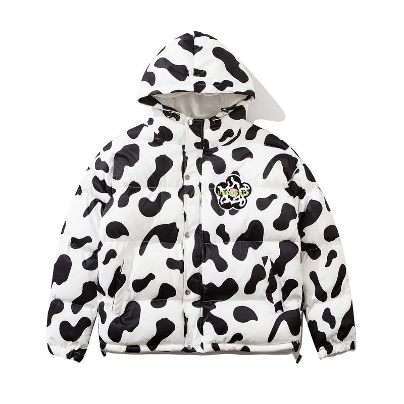 Зимняя пуховая куртка для мужчин и женщин парка большого размера с принтом