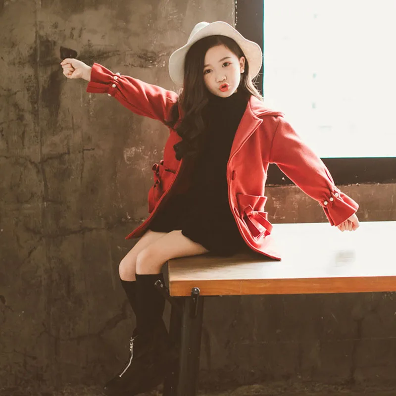 Осенне зимняя Элегантная куртка для девочек подростков модные теплые плотные