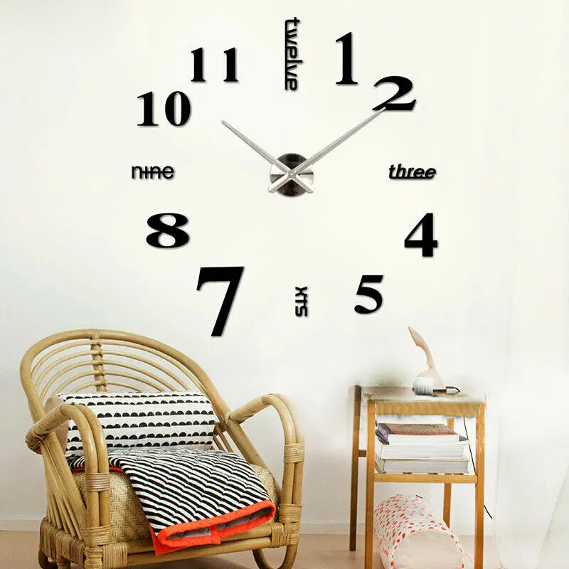 Современные большие настенные часы &quotсделай сам&quot набор роскошных 3D зеркальных