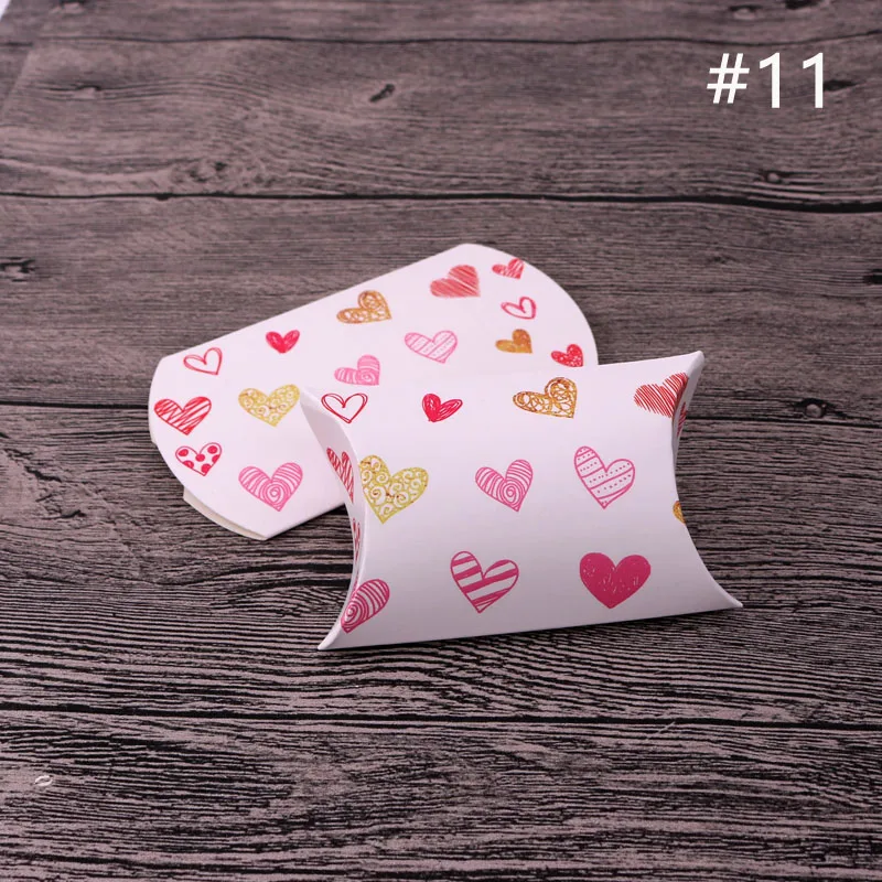 Модная красивая цветная бумажная коробка в форме сердца с узором 10 шт./лот