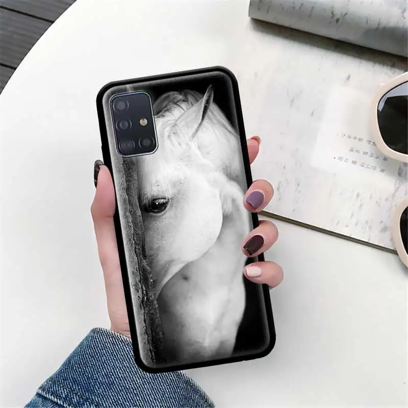 

Running Horses Animal Case For Samsung Galaxy A71 A51 M30s M51 A41 A31 A21s A11 A01 M31 M21 Black Capa Tpu Phone Shell