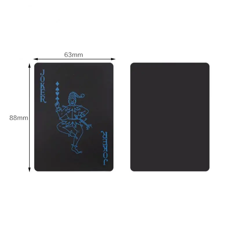 

54 pcs waterproof PVC playing card set cool black classic poker solitaire tool able Game Club Gift classic poker solitaire tool