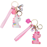 2022 cute fashion unicorn keychain for women girls animal trinket keyfob kawaii key chain ring car keychain bag pendant jewelry