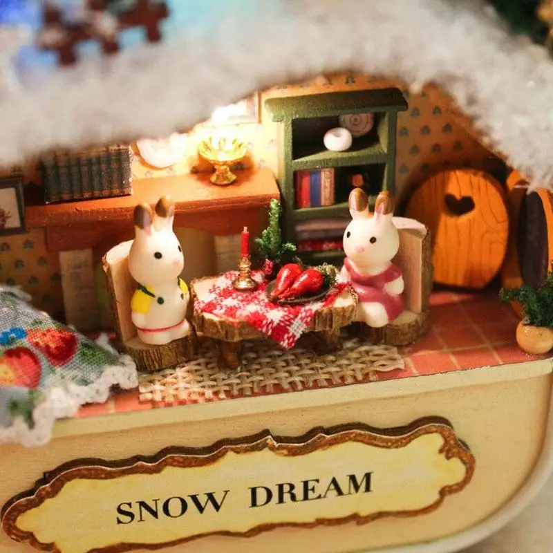 

DIY Miniature Scene Wooden Miniature Theater Toy Led Children Box Doll Handmade Gifts 3D Birthday Toy Kids Light House Furn J0T2