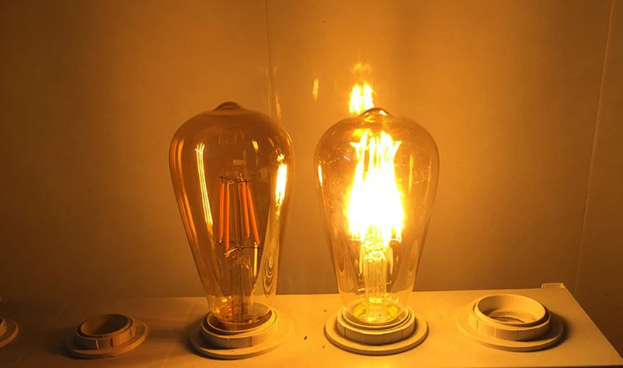 Светодиодный IARY затемнения ретро Edison янтарного ST64 E27 светодиодный нити лампа в форме пузыря 2200K 110/220 В античный подвесной Винтаж ST 64 светодиодный 4 Вт/6 Вт/8 Вт