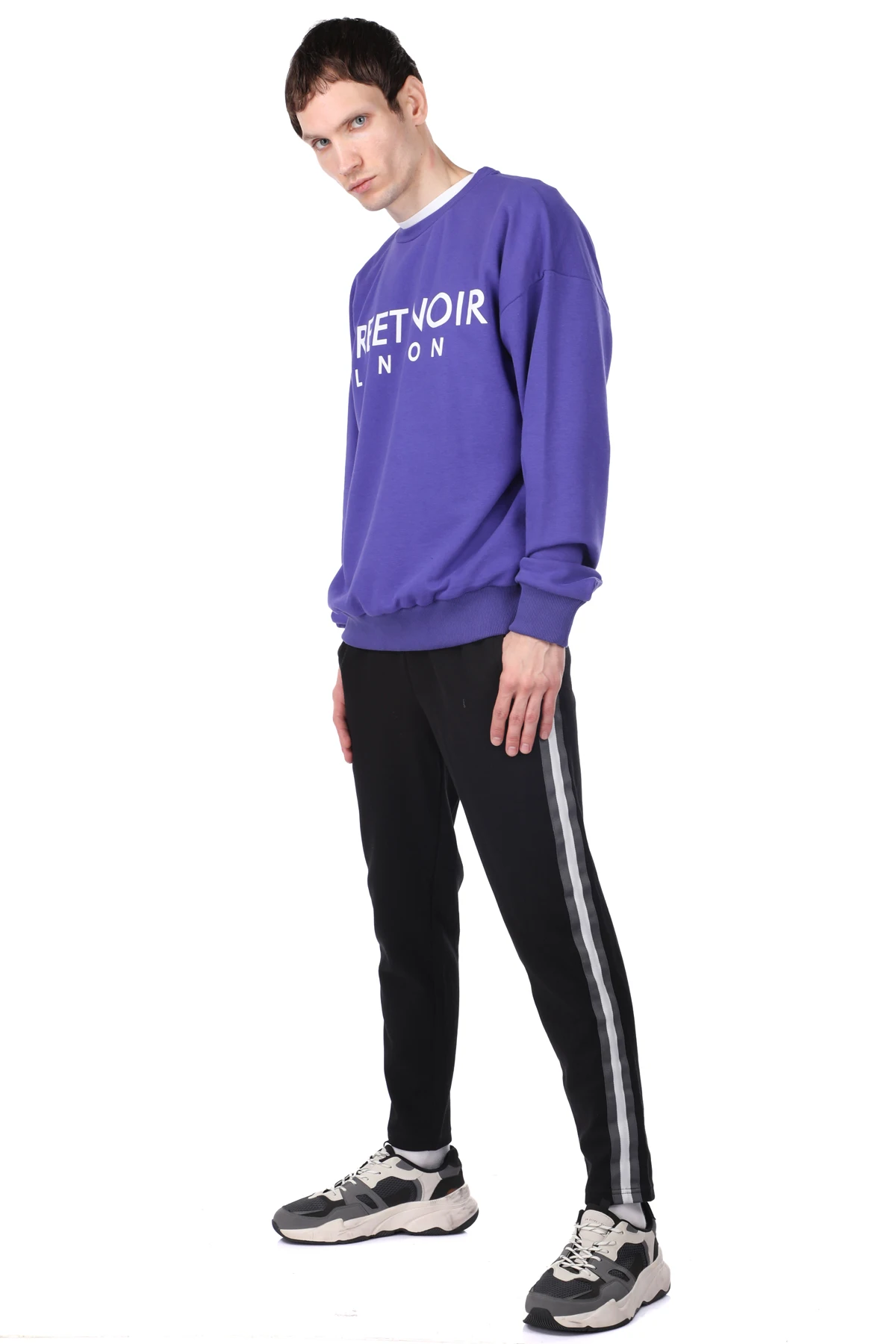 

London Printed Purple Mens Crew Neck Sweatshirt