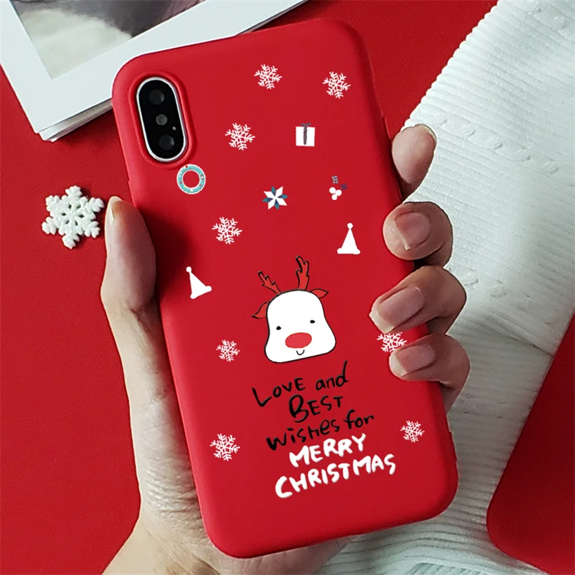 Красный матовый Рождественский Мягкий ТПУ чехол s для iPhone 7 8 6 6S Plus 10 11 Pro XS Max X XR XS чехол для iPhone 7 Plus чехол для телефона - Цвет: lovelu