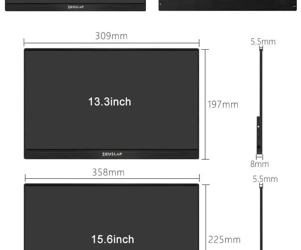 13," 15,6" 1080P HDR портативный монитор HDMI USB C Дисплей для ПК, ноутбука, телефона, PS4, переключатель, xbox HD ips экран игровой монитор