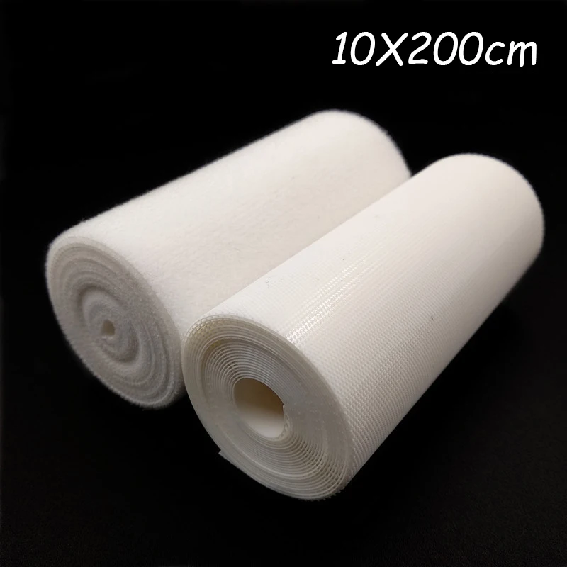 White 10cmX200cm 2 м липучка крючки и петли супер мягкие детские безопасные для кожи пеленки diy одежда самоклеющиеся медицинского применения застежка швейные аксессуары - Цвет: White 10cmX200cm
