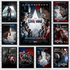 Marvel Мстители Железный человек Капитан Америка Халк домашний декор художественный Декор кино живые плакаты картина без рамки холст живопись T3