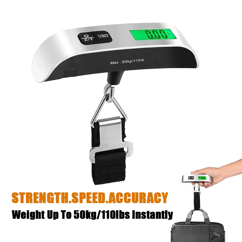 

Mini 50 kg/110 lb Electronic LCD Digital Hanging Scale Portable Weighting Scale Luggage Scale for Luggage Suitcase Travel Bag
