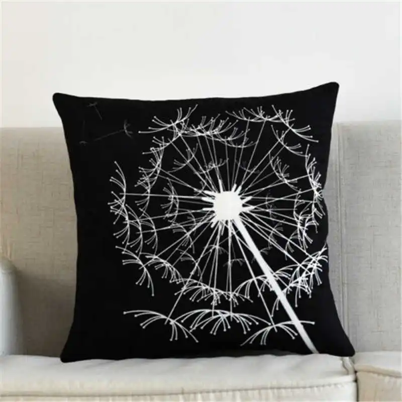 Белый чехол для дома черный подушки декор из хлопка и льна простая подушка | Дом
