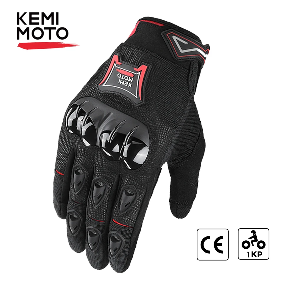 

Перчатки мотоциклетные KEMiMOTO, дышащие, для сенсорных экранов, полностью закрывают пальцы, защитное снаряжение из ПВХ, для гоночных мотокросс...