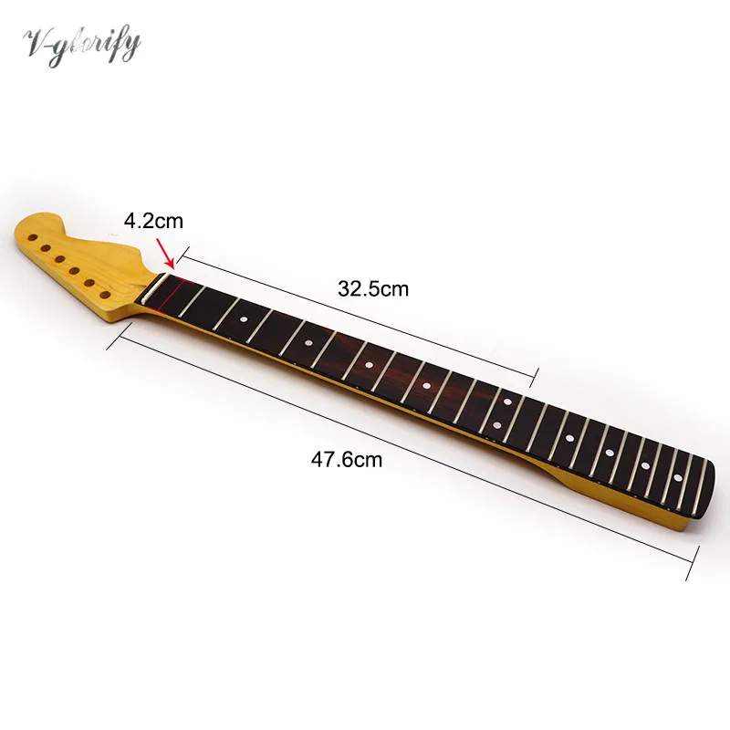 6 string st kleine kopf kanada maple elektrische gitarre neck 22 bünde hight gloss und matte finish mit mittleren linie auf der rückseite fr