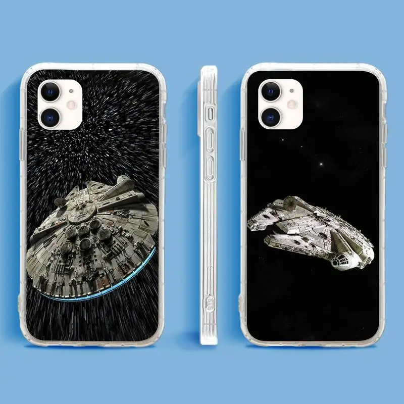 

Star Spaceship Wars Phone Case For iPhone 13 12 11Pro Max 11 XR XS Max X Mini 8 7 6 SE 2020 Soft Transparent Cover