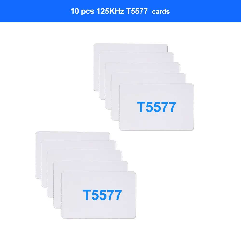 10pcs T5577card 10 английская Частота RFID копировальный аппарат Дубликатор 125 кГц брелок NFC считыватель писатель 13,56 МГц зашифрованный программатор USB UID копировальная карта тег - Цвет: 10pcs T5577card