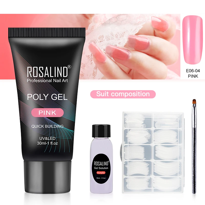 RE-2GELS2TOOLS-13 ROSALIND поли набор гель-лаков для ногтей для дизайна ногтей расширение строительный гель для маникюра полигель набор для ногтей лак - Цвет: RE-2GELS2TOOLS-13