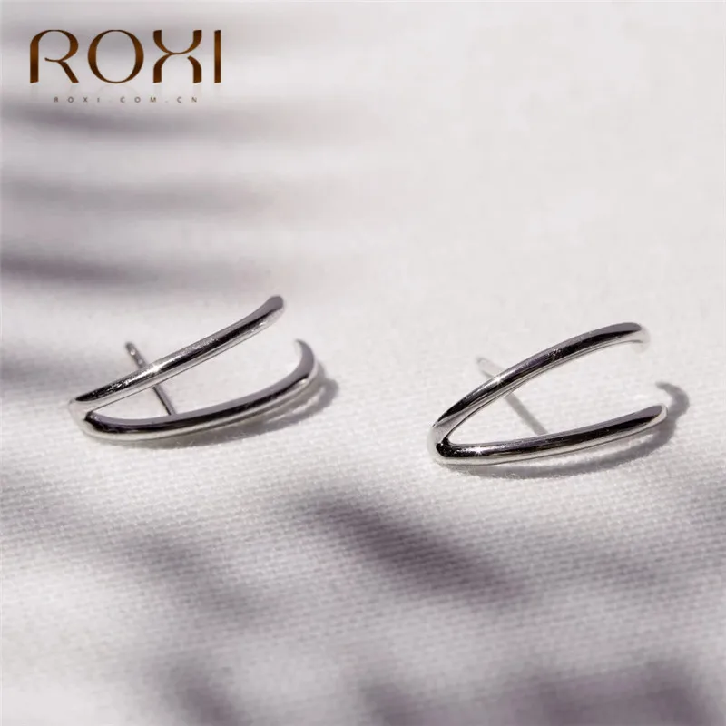 Женские Геометрические серьги-гвоздики ROXI серьги из стерлингового серебра 2020