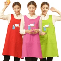 funny cotton apron anti fouling and oil proof home kitchen cooking smock breathable waist bib pinafore apron for women