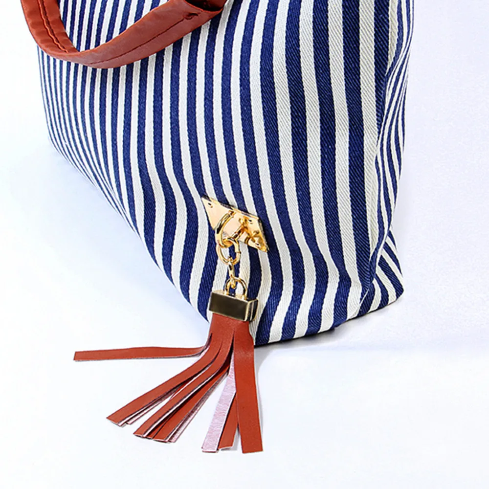 Сумки сумки модные женские в полоску уличные сумки-тоут Холщовая Сумка через