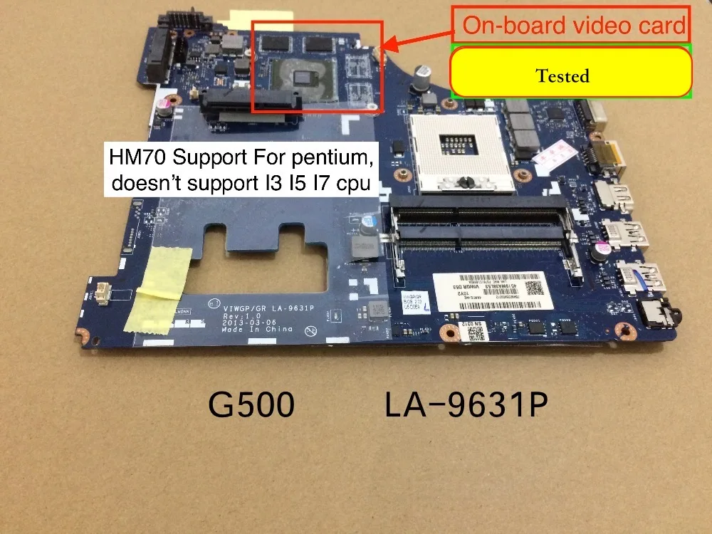 

Материнская плата VIWGP GR LA-9631P REV: 1,0 для ноутбука Lenovo G500 HD8570 GPU