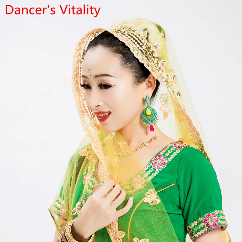 Индивидуальные цветные аксессуары для индийского танца сари женский Вуаль шарф