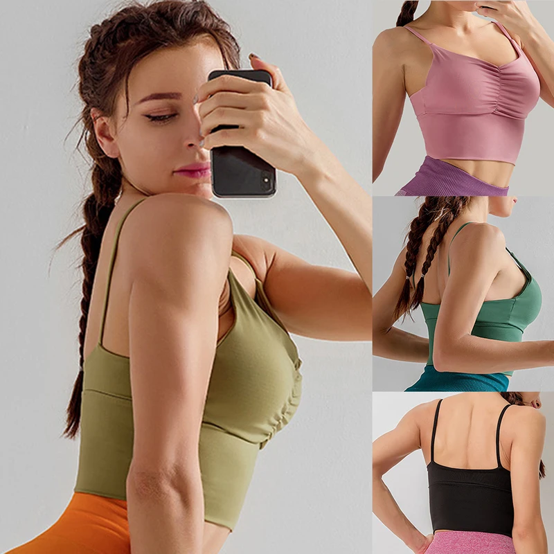Быстросохнущий Спортивный бюстгальтер с мягкими чашечками для женщин без