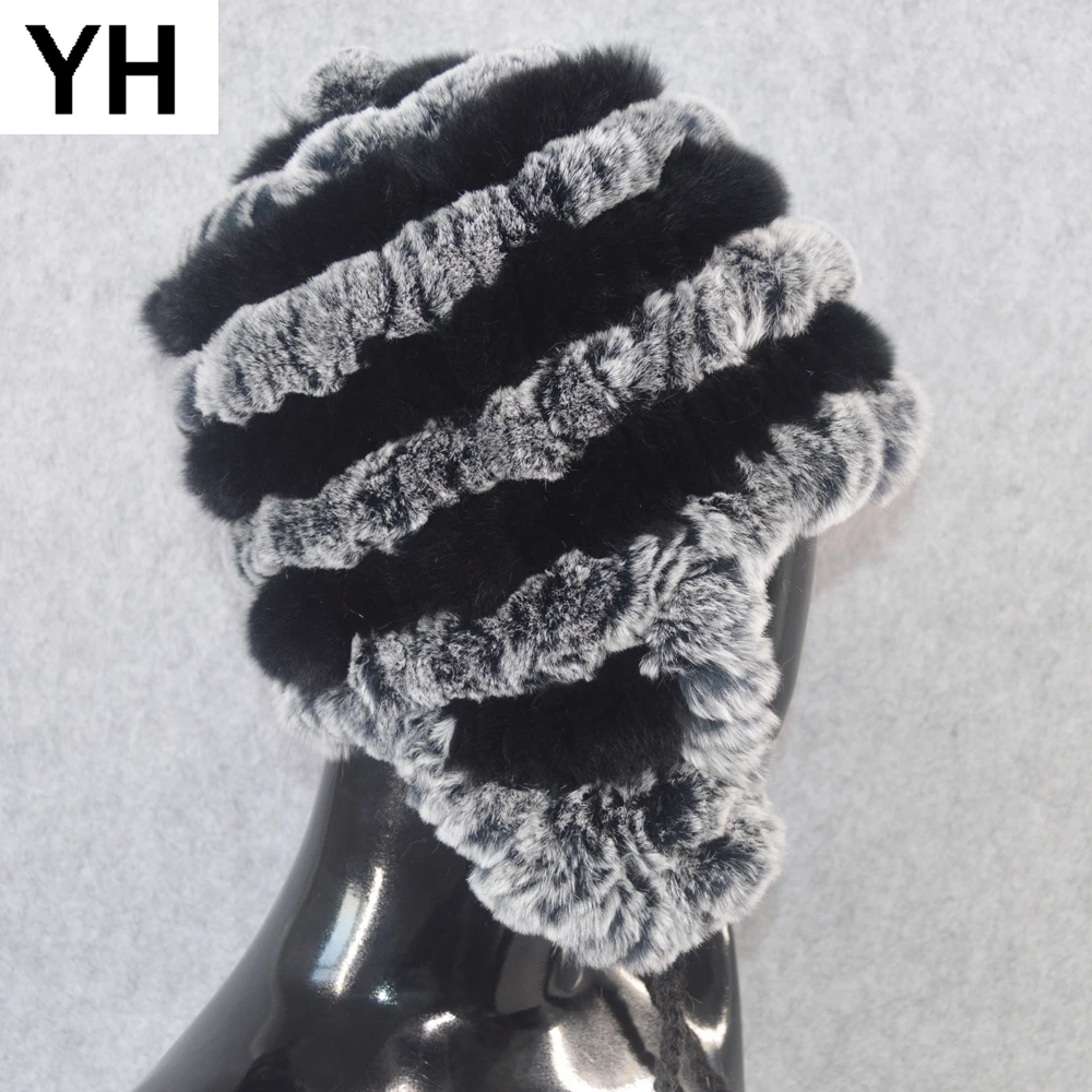 На открытом воздухе штаны из эластичного трикотажного меха кролика рекса шапки