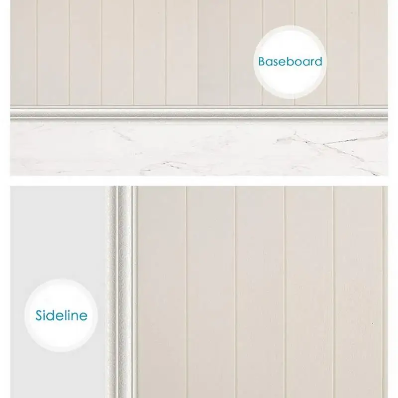 230cm 3D Wall Trim Line Skirting Border Self Adhesive Waterproof Baseboard Wallpaper Sticker For Living Room Home Decor - купить по