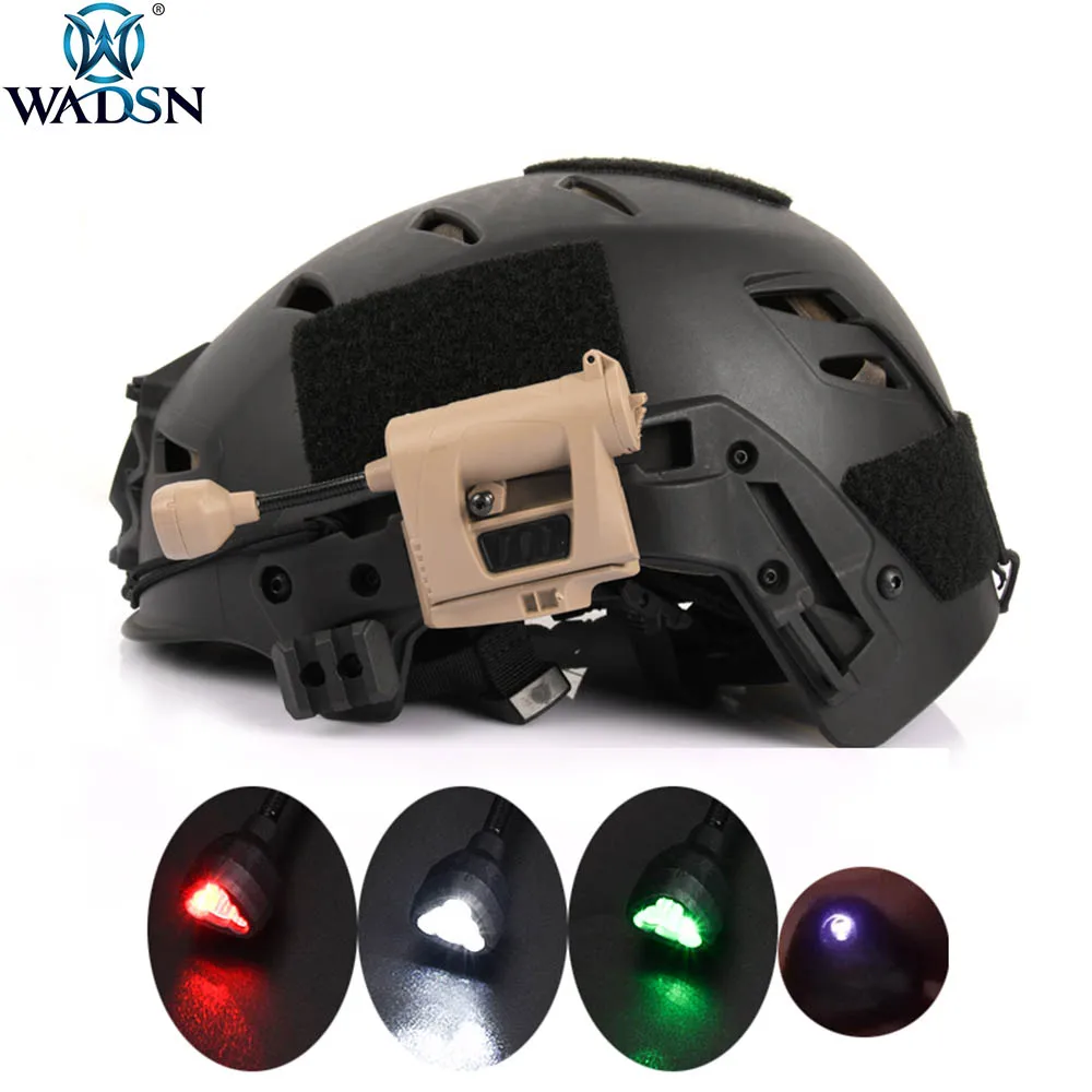 Jual WADSN Tec Biaya Pro Mpls Cepat Helm Lampu Sinyal Dengan Merah/Hijau/Putih/IR 4 Mode Taktis Outdoor Survival Senter