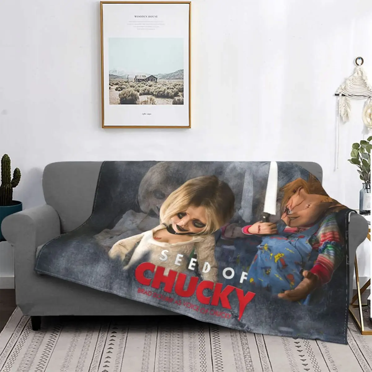 

Chucky Horror Movie Halloween Knitted Blanket Childs Play Mistery Flannel Throw Blanket Bed Sofa Printed Soft Warm Bedspreads