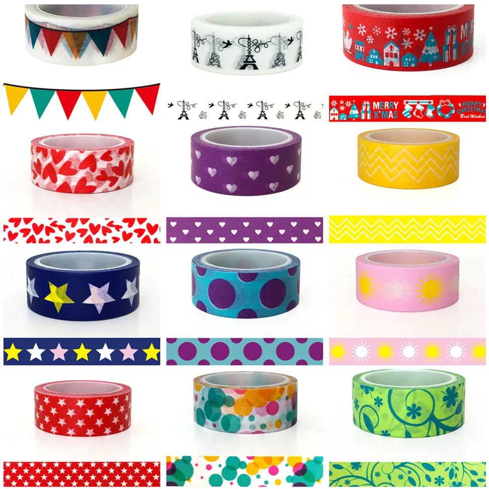 2 м/5 м * 15 мм праздничную атмосферу лента Washi японский Бумага DIY планировщик