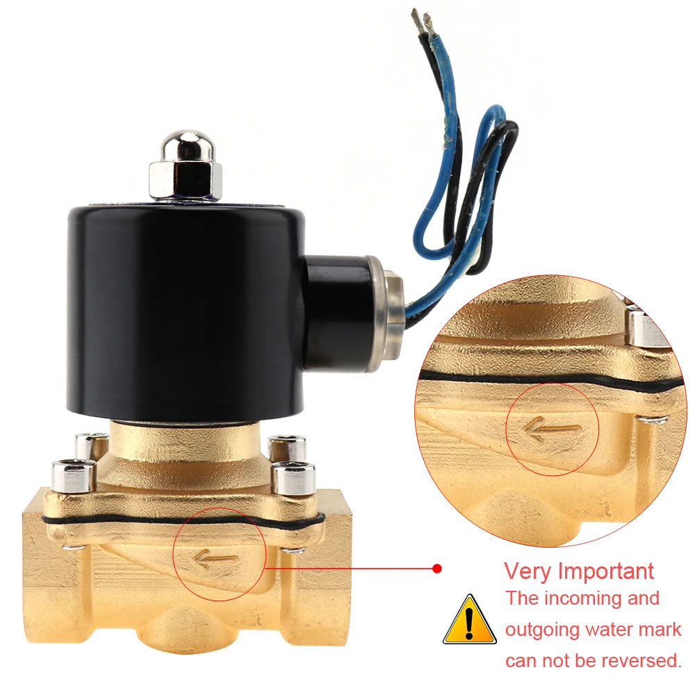 

3/4" 1" Solenoid Valve DC 24V AC110V 220V Check Valve Brass Normally Closed Electric Valve for Water Air Diesel-Gas Fuels