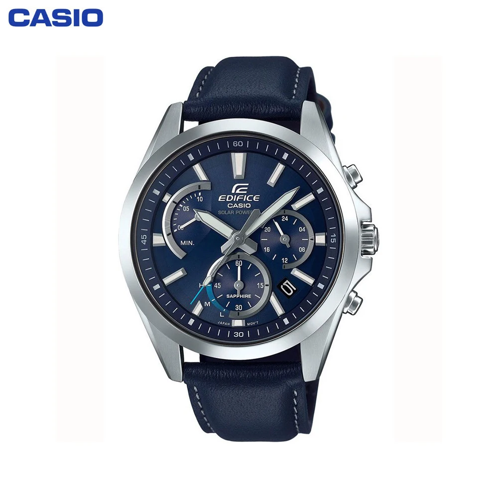 Наручные часы Casio EFS S530L 2AVUEF мужские с кварцевым хронографом на кожаном