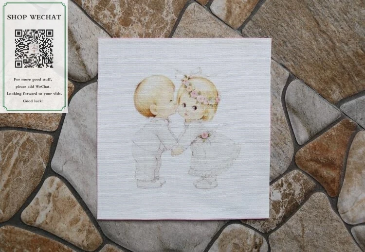 15*15 см милый ангел ручная крашенная Печать Хлопок Холст работа Сделай Сам
