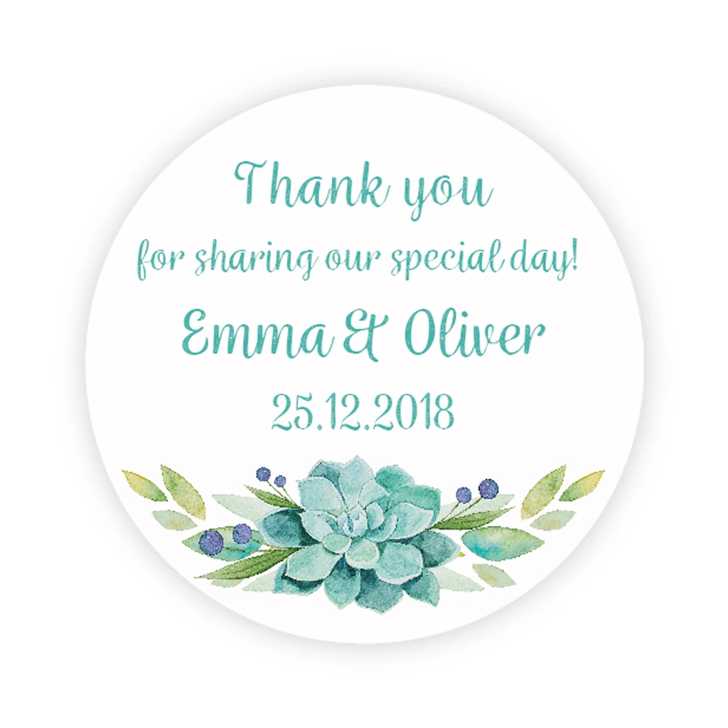 

DouxArt 100PCS 4CM Customized Wedding Stickers, Thank You for Sharing Marriage Communion Labels Favors Gifts Package Seals