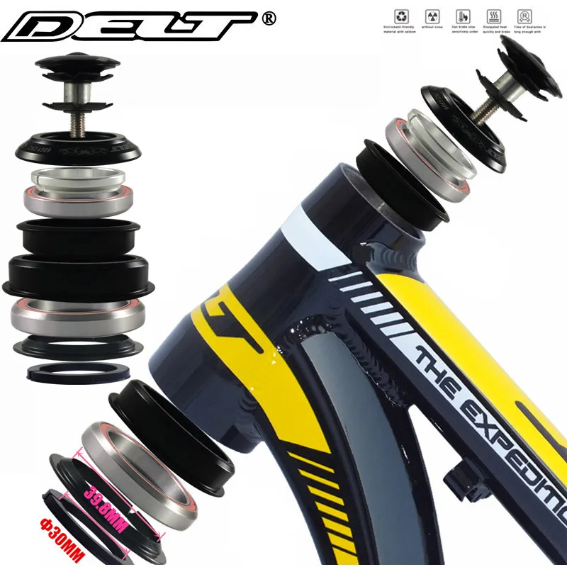 Bicycle Headset CNC 44-*28.6 & 55/56*39.8/30MM Tapered 28.6 Straight Tube Bike Fork Internal Steering Bearing Pads Accessories