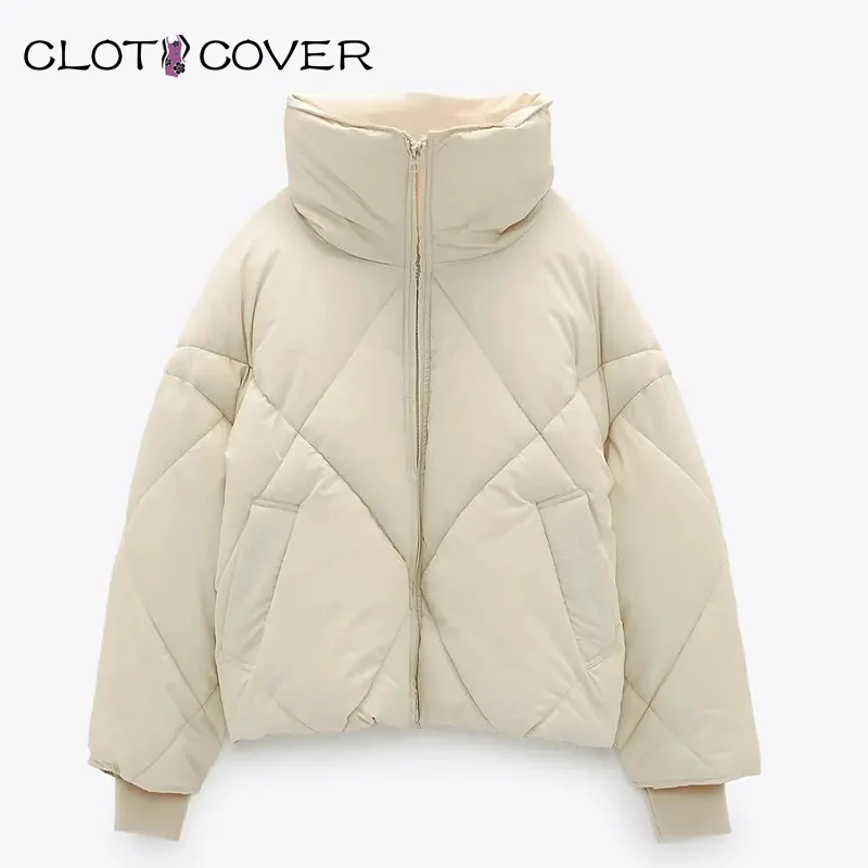 New Winter Thickened Oversize Parka Women Cotton Coat Casual Solid Zipper Short Bubble Jackets Loose Warm Outwear Tops Ladies | Женская