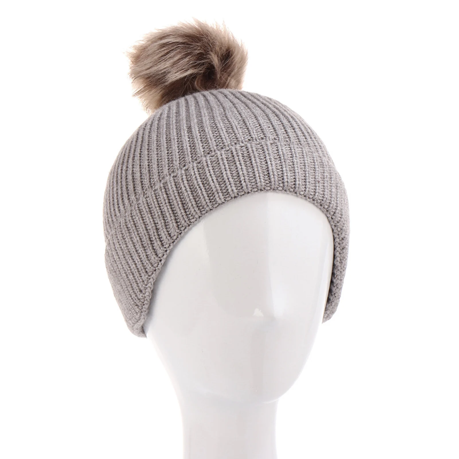 

Winter Hats Children Cute Solid Color Thick Warm Knitted Beanie Hat Pompom Skull Cap High quality Skullies Beanies 5 Colors