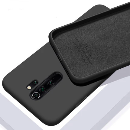 black Для Xiaomi Redmi Note 8 Pro чехол мягкий жидкий силиконовый тонкий чехол для кожи защитный чехол для Xiaomi Redmi Note 8 8pro note8 - Цвет: black