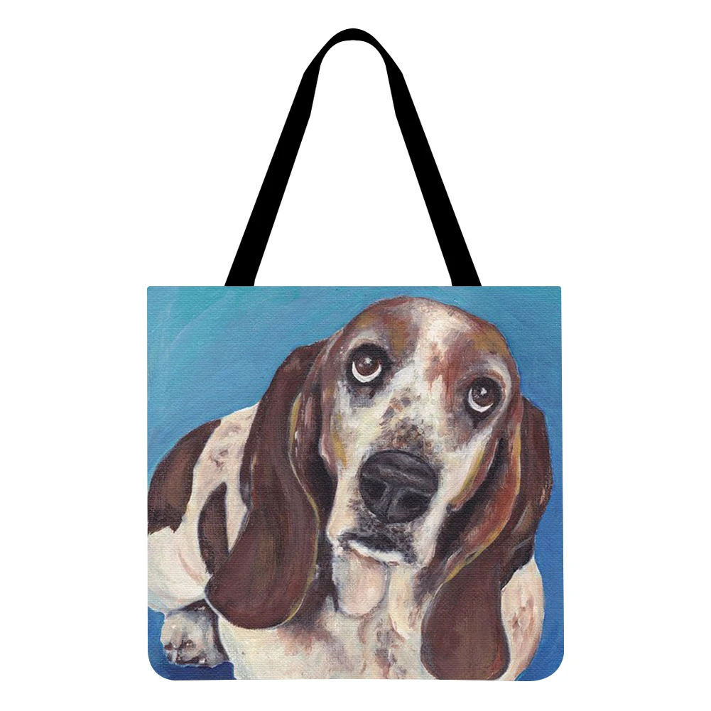 

Dog Printed Shoulder Shopping Bag Casual Large Tote Handbag (40*40cm)