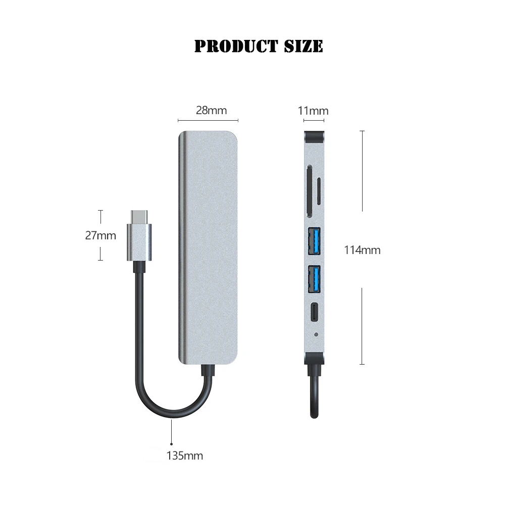 USB Type-c концентратор 6 в 1 C на 3 0 HDMI-совместимая док-станция для MacBook Pro Nintendo Switch USB-C Type