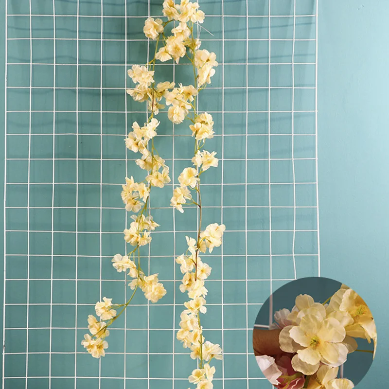 180 см Сакура вишня украшение для свадебной арки из ротанга лоза Искусственные