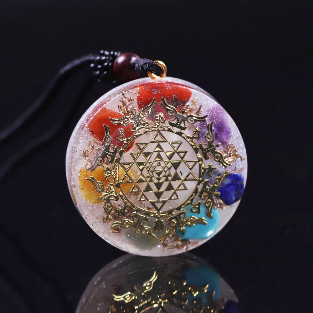 

Luminous Reiki Orgon Pendant Chakra Natural Crystal Resin Necklace Making For Women Emf Protection Orgone Healing Jewelry