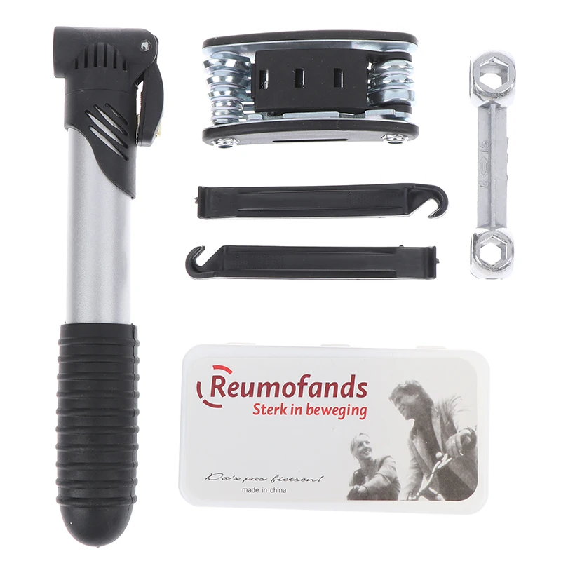 Набор инструментов для велосипеда комплект ремонта с чехлом и насосом черные