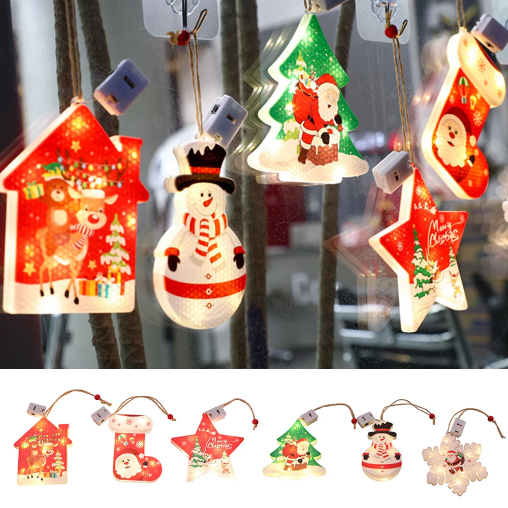 

Christmas LED Light Snowflakes Hanging Window Pendant Light Night Lamp For Home Party Holiday Light New Year Xmas Decoration
