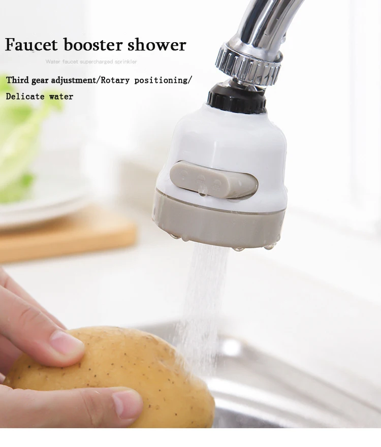 Kitchen Faucet Head 360Rotate Water Saving Tap with 3 Modes Spray Head Moveable Nozzle Filter for Household Bathroom Accessories